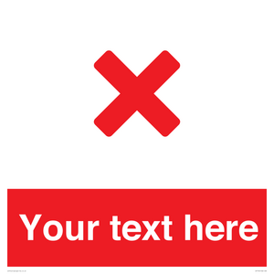 Custom red background, red cross sign